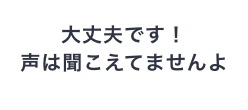 大丈夫です！声は聞こえていませんよ